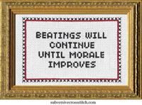 Morale Improves- Basic Cross Stitch Kit